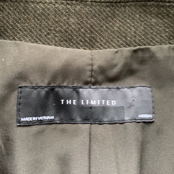 6/$20 The Limited Beautiful Houndstooth Olive Blazer 2 front Pockets EUC Size M - Picture 5 of 16